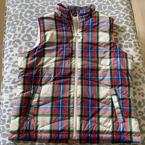Lands End Multi Plaid Puffer Vest - Picture 6 of 11